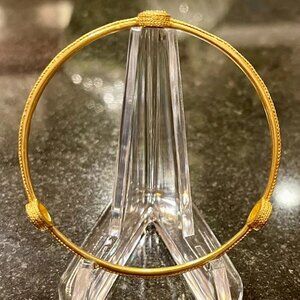 NWT Julie Vos Milano Luxe Bangle Bracelet Pavé Cubic Zirconia 24K Gold Plate